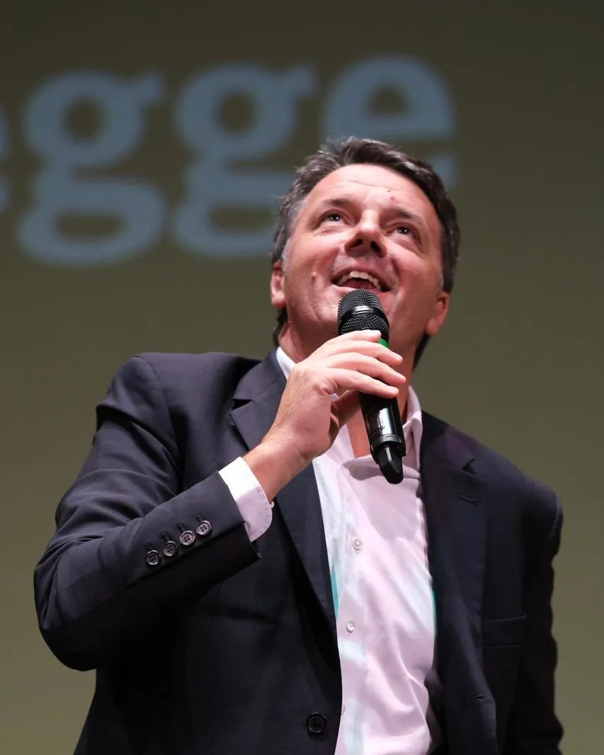 Matteo Renzi, de Italia Viva-leider die de Leopolda in Florence afsloot met een uitdaging aan Meloni.